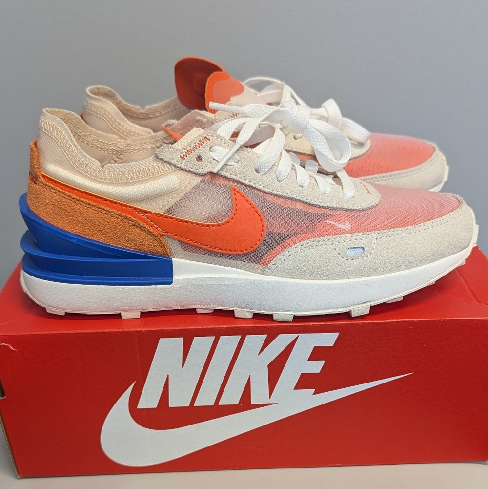 Nike Women's Nike Waffle One Shoes - Orange and Blue